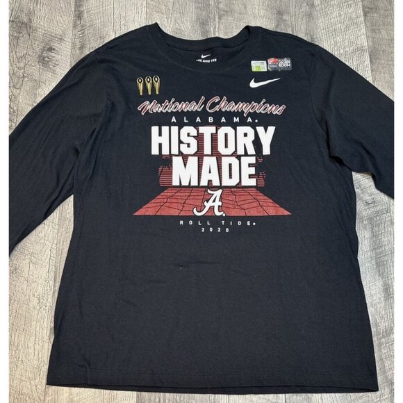 Nike Alabama 2020 National Champions Shirt Mens Large History Made‎ Long Tee NEW - Picture 2 of 6